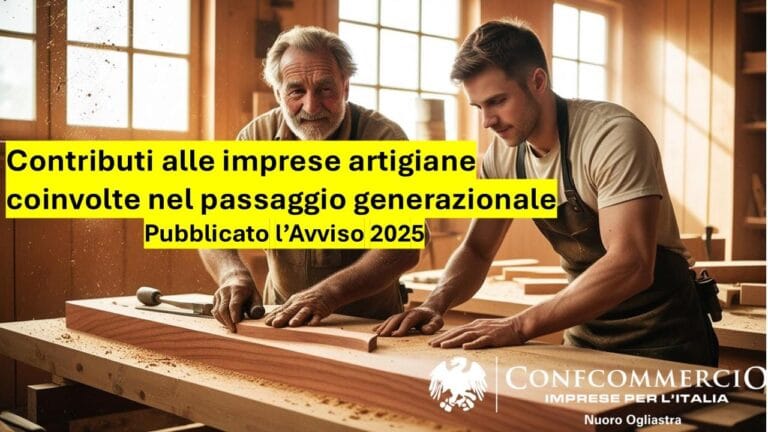 CONTRIBUTI ALLE IMPRESE ARTIGIANE COINVOLTE NEL RICAMBIO GENERAZIONALE