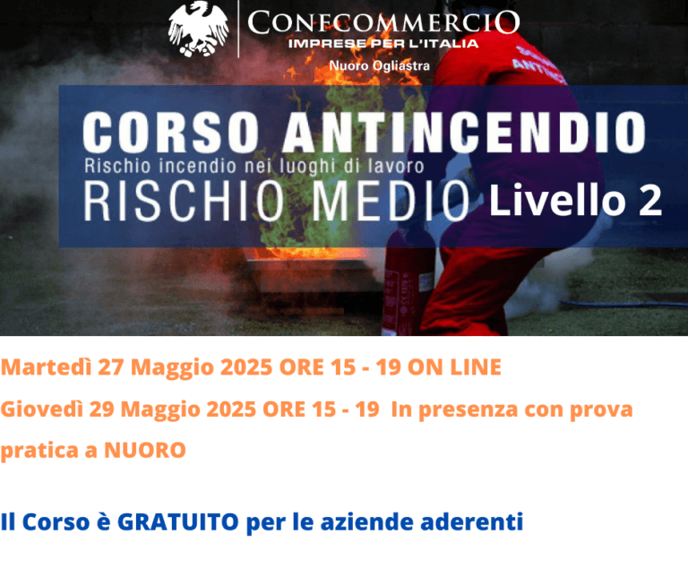 CORSO ANTINCENDIO RISCHIO MEDIO (LIVELLO 2). MAGGIO 2025