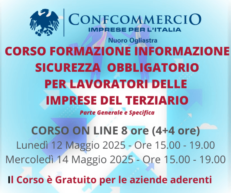 CORSO DI FORMAZIONE INFORMAZIONE PER I LAVORATORI. MAGGIO 2025
