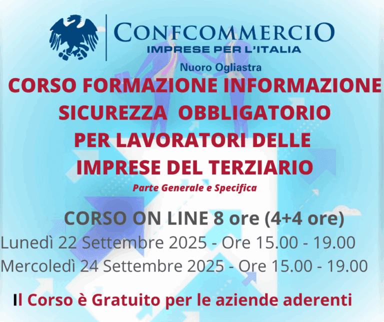 CORSO DI FORMAZIONE INFORMAZIONE PER I LAVORATORI. SETTEMBRE 2025